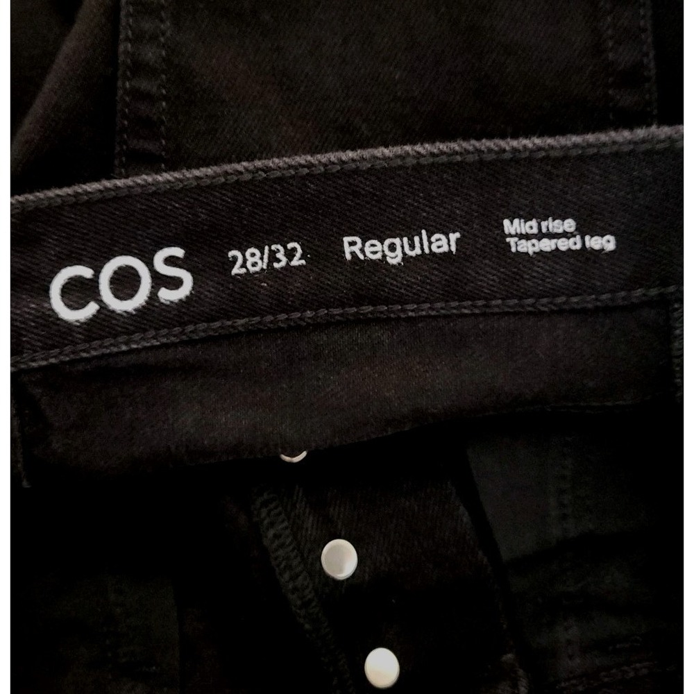 COS Men's Black Tapered Jeans 28X32 NWT Full Length Minimal Neutral Button $135 - Picture 2 of 13